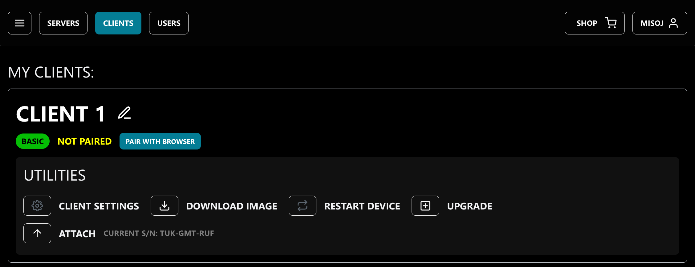 UNPAIRED CLIENT